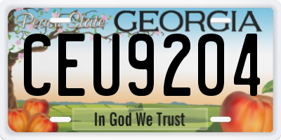 GA license plate CEU9204