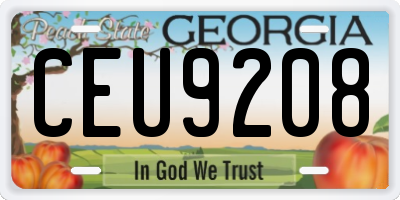 GA license plate CEU9208