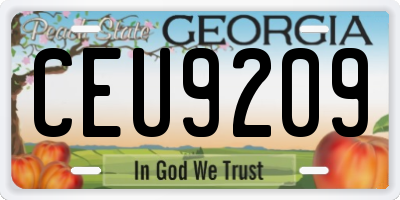 GA license plate CEU9209