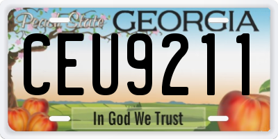 GA license plate CEU9211