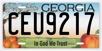 GA license plate CEU9217