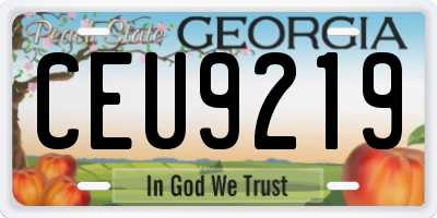 GA license plate CEU9219