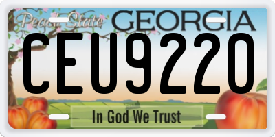 GA license plate CEU9220