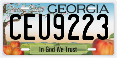 GA license plate CEU9223