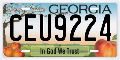 GA license plate CEU9224