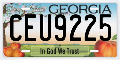 GA license plate CEU9225