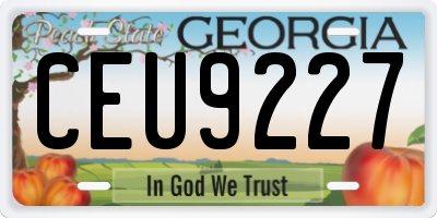 GA license plate CEU9227