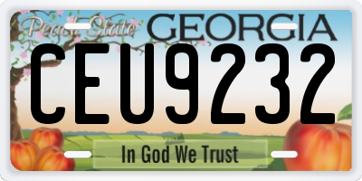 GA license plate CEU9232