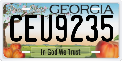 GA license plate CEU9235