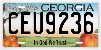 GA license plate CEU9236