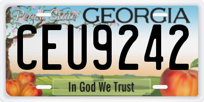 GA license plate CEU9242