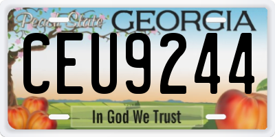 GA license plate CEU9244