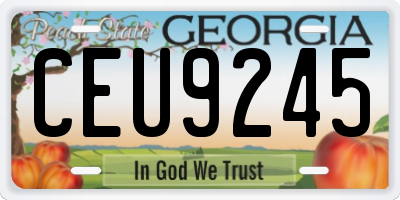 GA license plate CEU9245