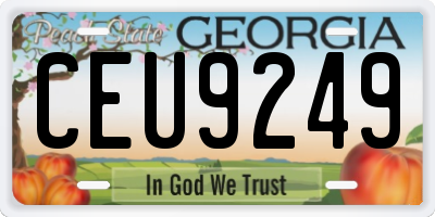GA license plate CEU9249