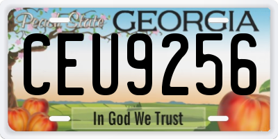 GA license plate CEU9256