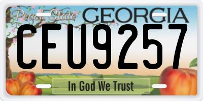 GA license plate CEU9257