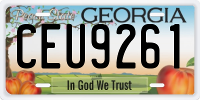 GA license plate CEU9261