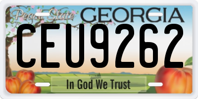 GA license plate CEU9262