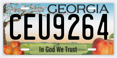 GA license plate CEU9264