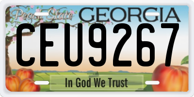 GA license plate CEU9267