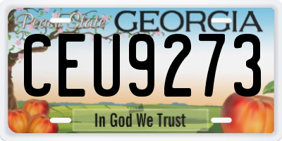 GA license plate CEU9273