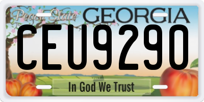 GA license plate CEU9290