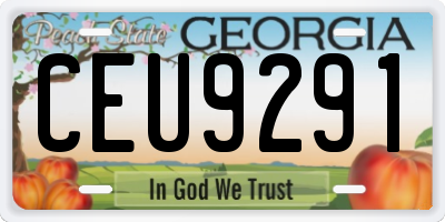 GA license plate CEU9291