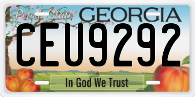 GA license plate CEU9292