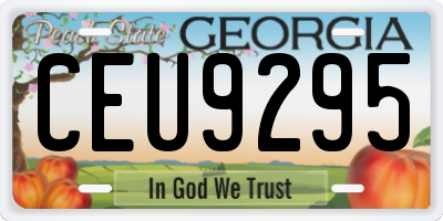 GA license plate CEU9295