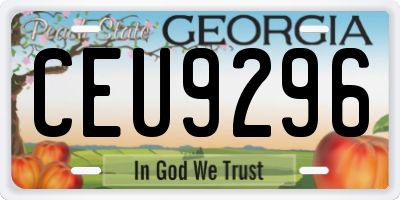 GA license plate CEU9296