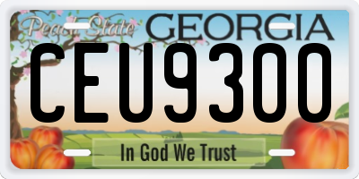 GA license plate CEU9300