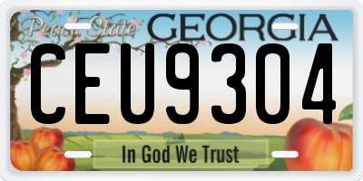 GA license plate CEU9304