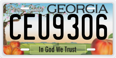 GA license plate CEU9306