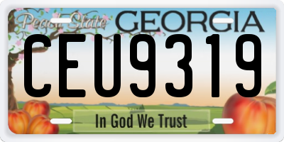 GA license plate CEU9319