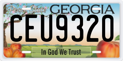 GA license plate CEU9320