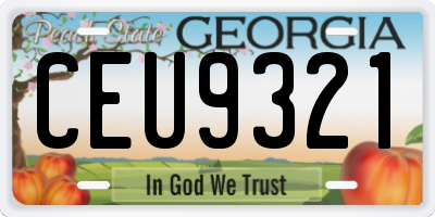 GA license plate CEU9321