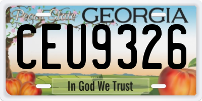 GA license plate CEU9326