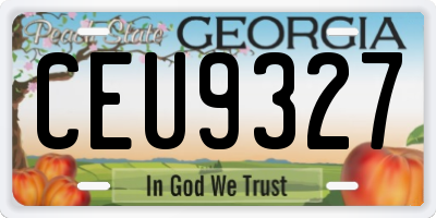 GA license plate CEU9327