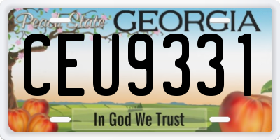 GA license plate CEU9331