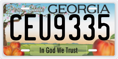 GA license plate CEU9335