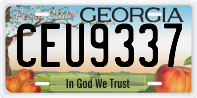 GA license plate CEU9337