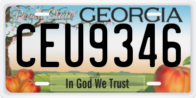 GA license plate CEU9346