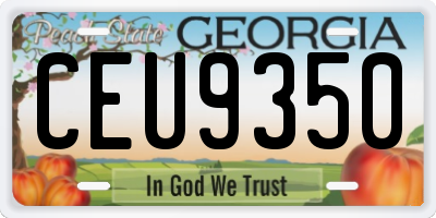 GA license plate CEU9350