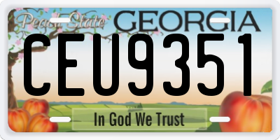 GA license plate CEU9351