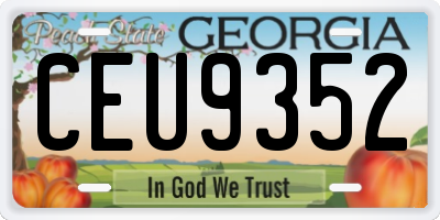 GA license plate CEU9352