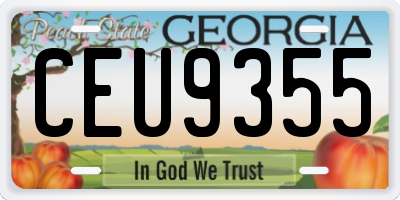 GA license plate CEU9355