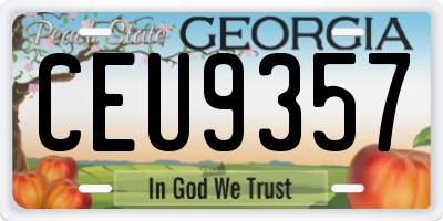 GA license plate CEU9357