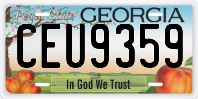 GA license plate CEU9359