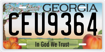 GA license plate CEU9364