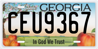 GA license plate CEU9367